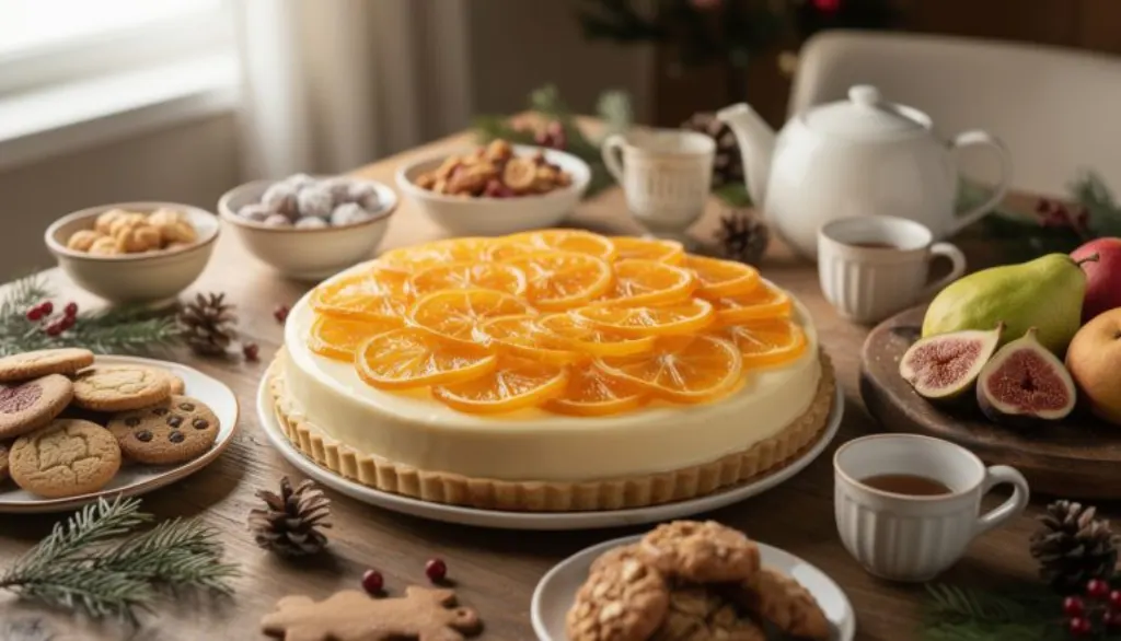 découvrez la tarte de noël au chocolat blanc et clémentines confites, une délicieuse alliance fruitée et élégante parfaite pour partager des moments gourmands en famille.