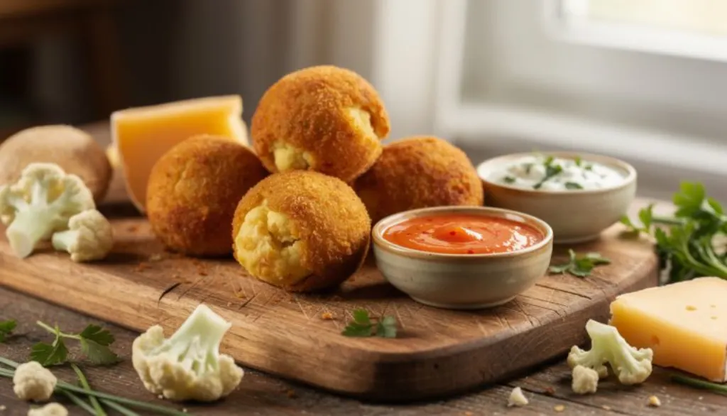 découvrez les croquettes de chou-fleur au comté, moelleuses à cœur et dorées à l'extérieur, parfaites pour un apéro maison gourmand et original.