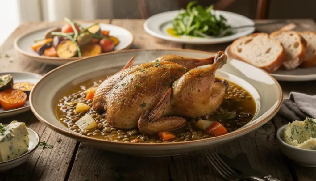 savourez notre pintade aux lentilles, un plat mijoté raffiné et parfumé qui allie tendresse et tradition pour réinventer les classiques familiaux.