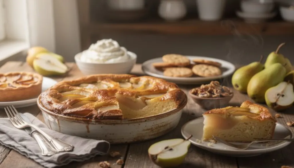 découvrez notre clafoutis aux poires, alliant fondant et croustillant pour une gourmandise simple qui ravira tous les palais.