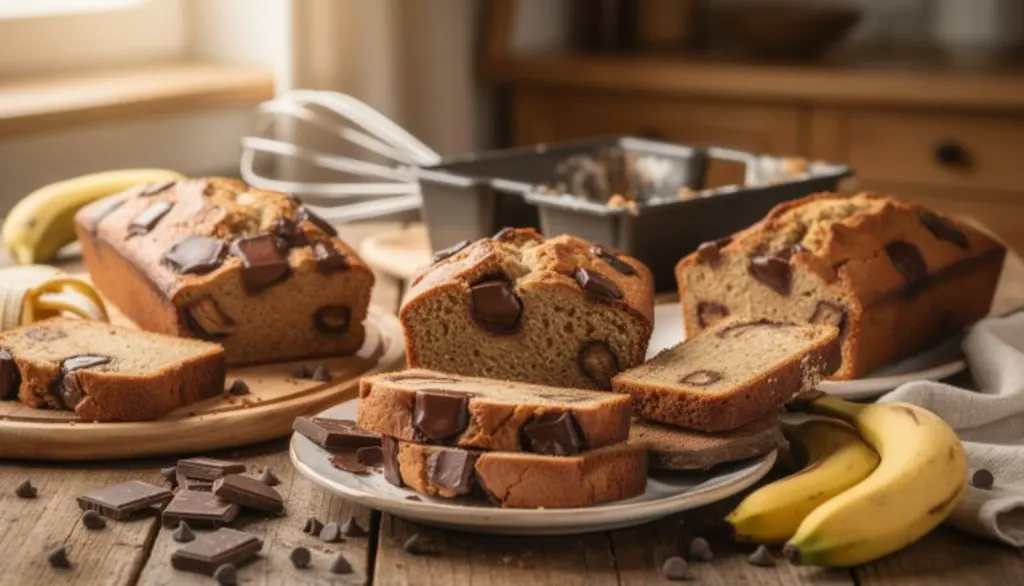 découvrez notre recette facile de pain aux bananes et chocolat, un délice maison fondant qui transforme vos bananes mûres en une gourmandise irrésistible en quelques minutes.
