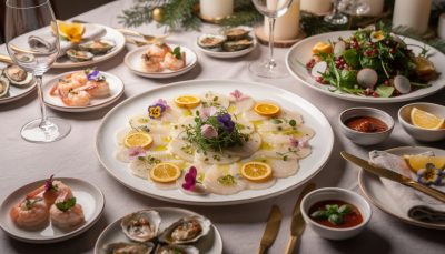découvrez ce carpaccio de saint-jacques exquis, parfait pour impressionner vos invités pendant les fêtes, à un prix imbattable.