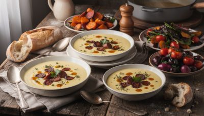découvrez notre velouté de chou-fleur au chorizo, une recette réconfortante aux saveurs chaleureuses pour illuminer vos journées d'hiver.